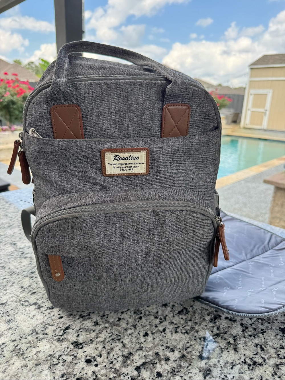 Ruvalino Large Multifunction Travel Diaper Bag Backpack Heather Gray YW168